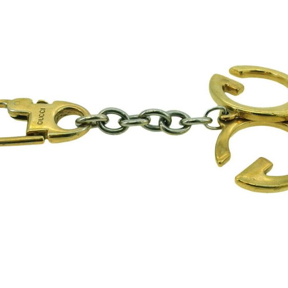 GUCCI key chain double-G Gold & Silver hardware Authentic - Picture 4 of 8